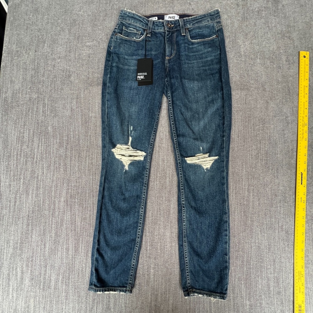 PAIGE Annabelle Slim Jeans Womens 24 Blue Denim Mid Rise Relaxed Fit Skinny Leg